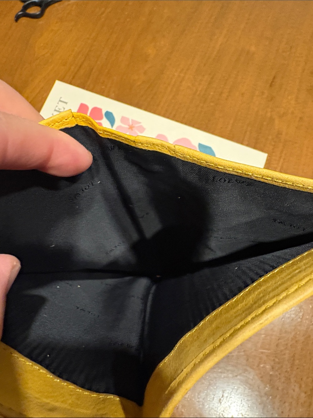 Loewe Mustard Yellow Leather Wallet with Embossed Logo - Picture 10 of 10